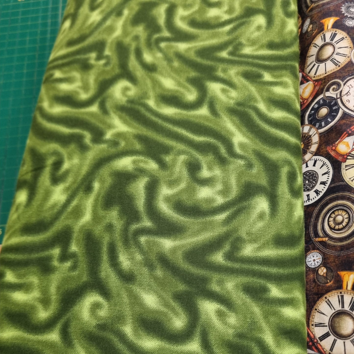 Green Swirl - Cotton Print Fabric - per half metre