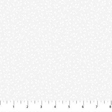 Baby's Breath on White - Basically Black + White 2 Cotton Print Fabric - End of Bolt 90cm
