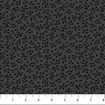 Baby's Breath on Black- Basically Black + White 2 Cotton Print Fabric - per half metre