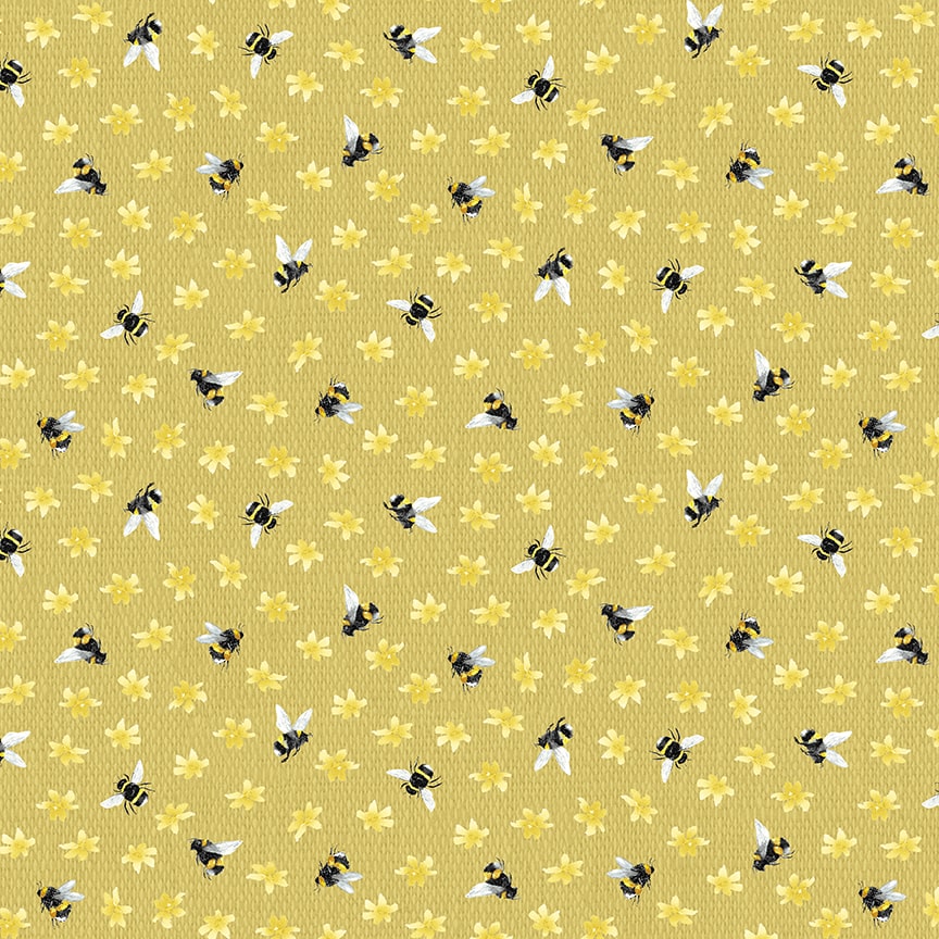 Bee Bumble Toss - Sweet Bees Cotton Print Fabric - per half metre