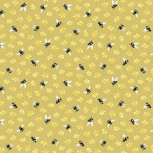 Bee Bumble Toss - Sweet Bees Cotton Print Fabric - per half metre