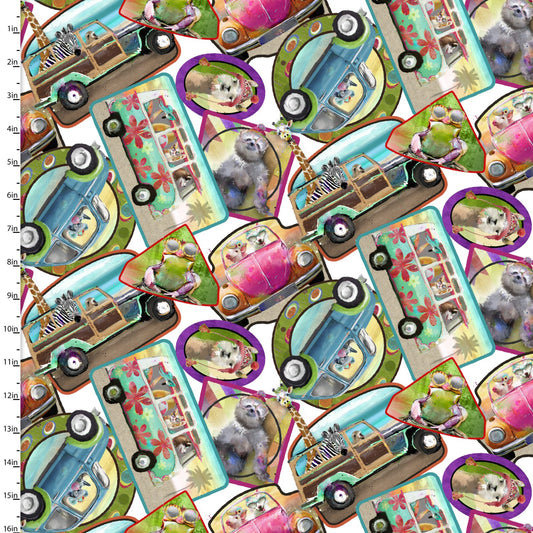 Passenger Patch - Road Trippin' Cotton Print Fabric - per half metre