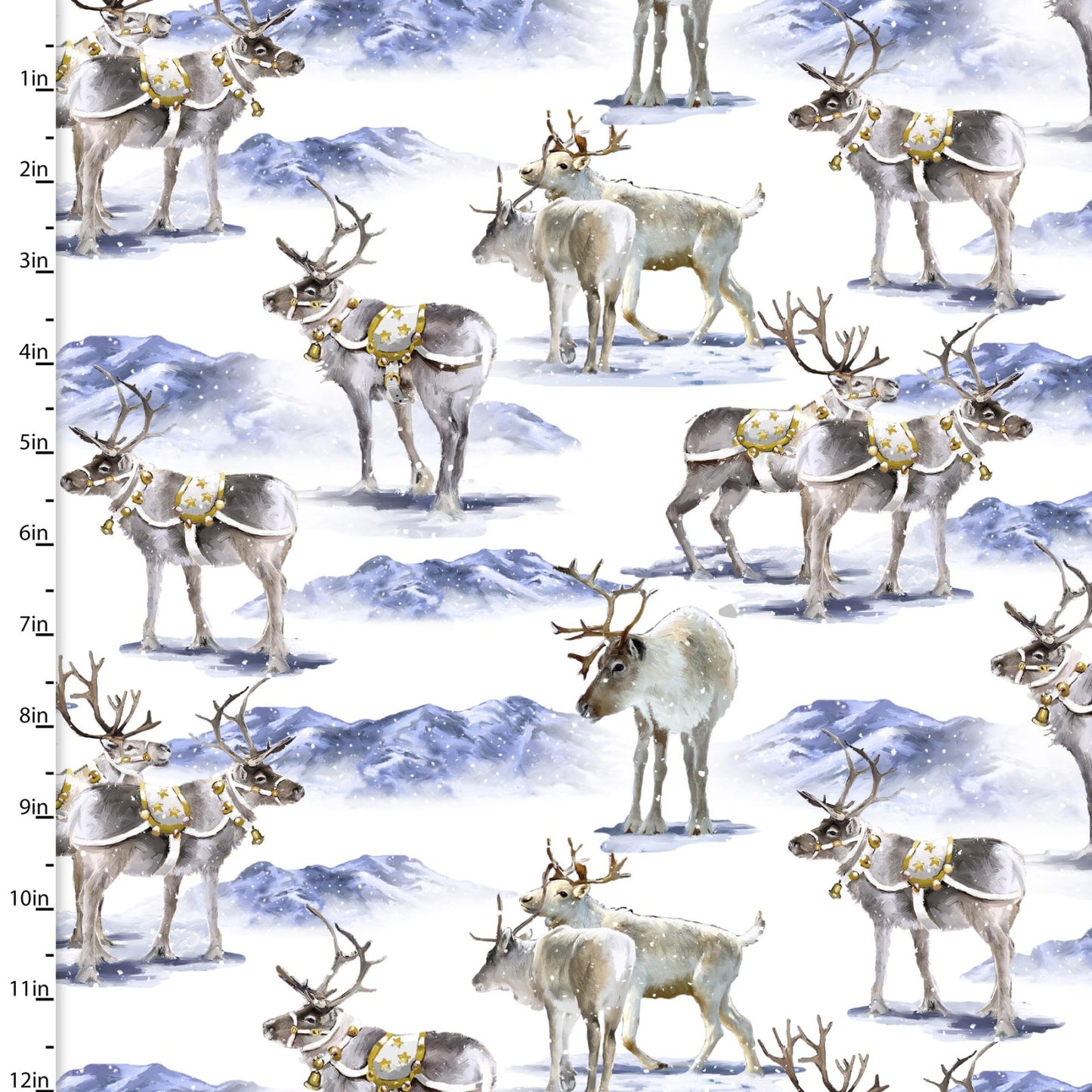 Reindeer Romp - Here Comes Santa Cotton Print Fabric - per half metre