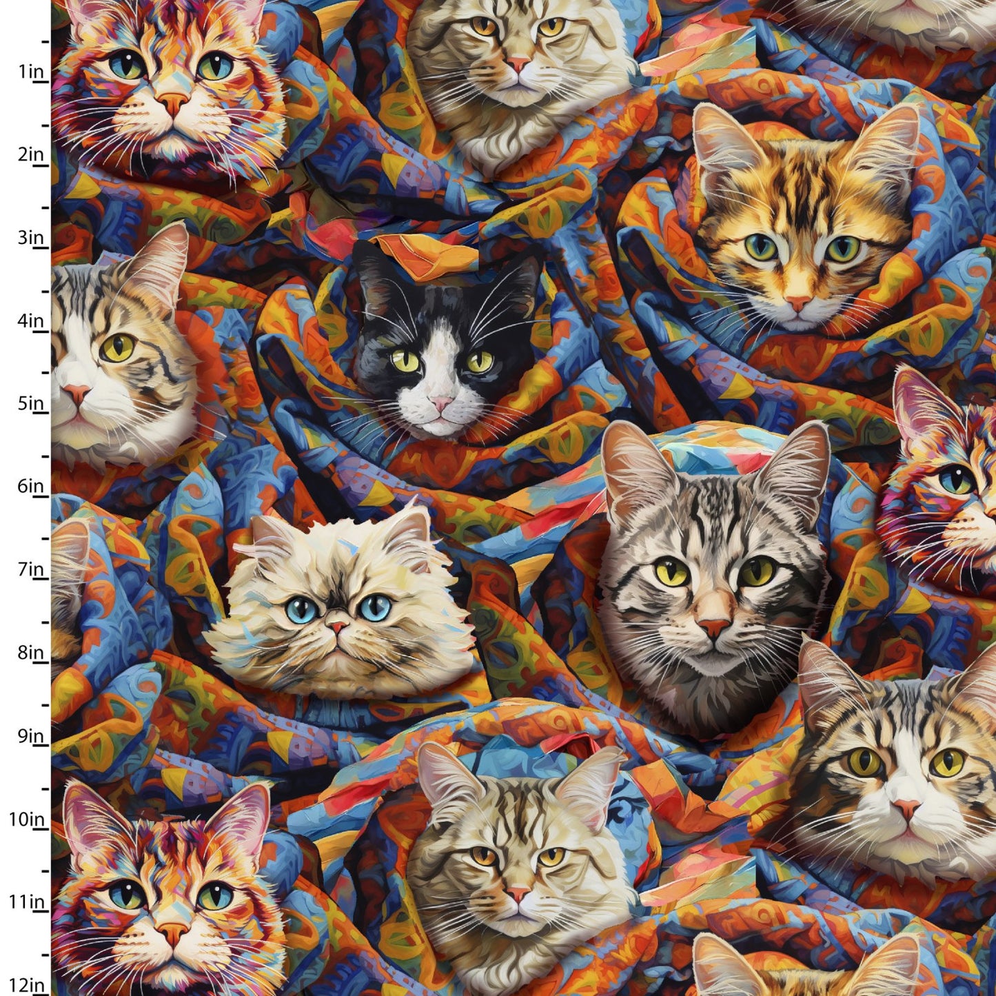 Purrfect Purr-ito - Purrfectly Playful Cotton Print Fabric - per half metre