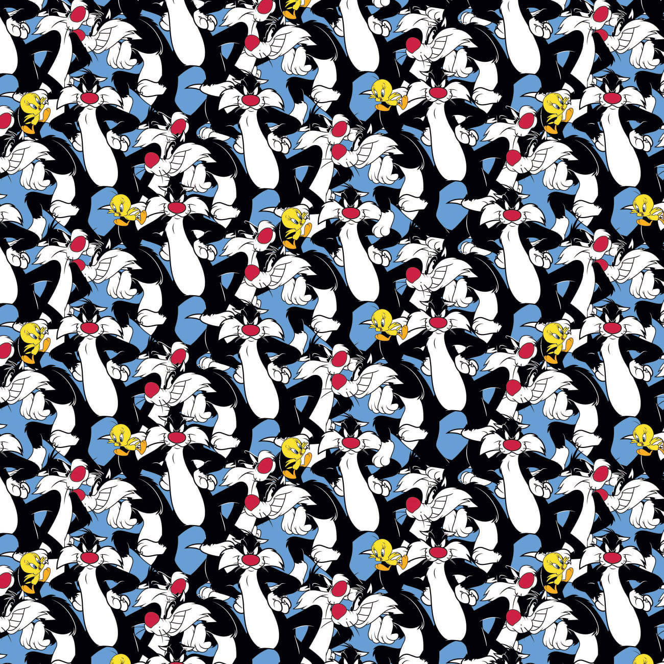 Sylvester and Tweety - Looney Tunes 2 Cotton Print Fabric - per half metre