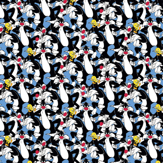 Sylvester and Tweety - Looney Tunes 2 Cotton Print Fabric - per half metre