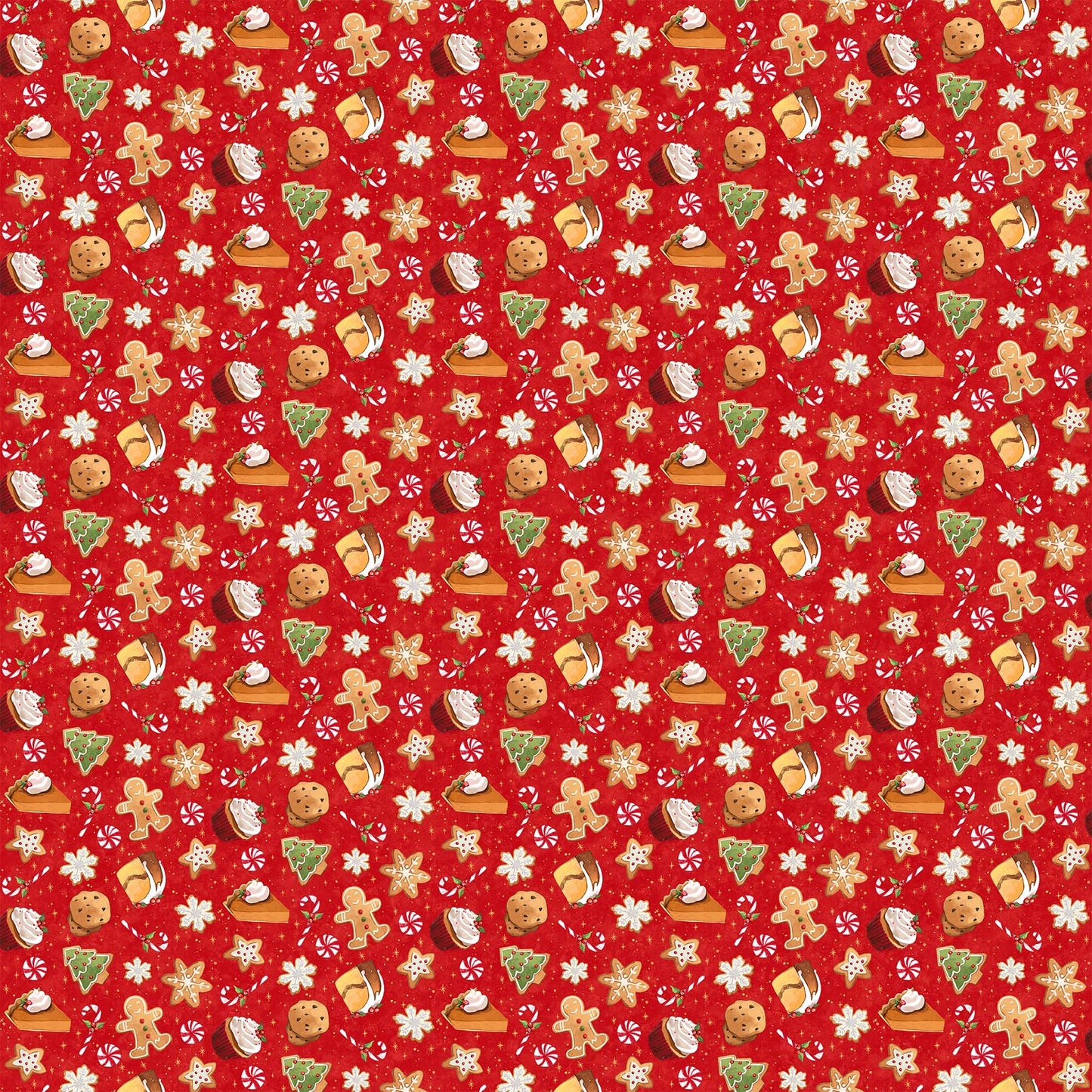 Spaced Cookies - Christmas Wonder Cotton Print Fabric - per half metre