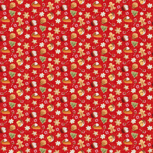 Spaced Cookies - Christmas Wonder Cotton Print Fabric - per half metre