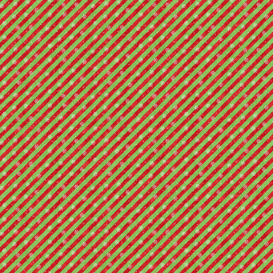 Diagonal Stripe - Christmas Wonder Cotton Print Fabric - per half metre