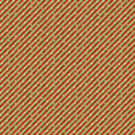 Diagonal Stripe - Christmas Wonder Cotton Print Fabric - per half metre