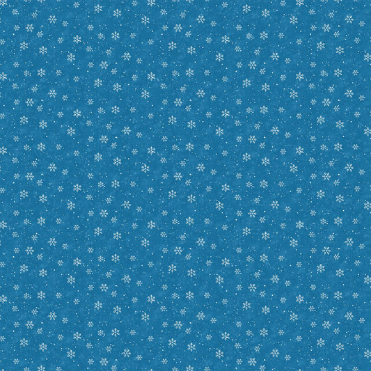 Snowflakes on Blue - Christmas Wonder Cotton Print Fabric - per half metre