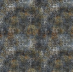 Scrollwork on Grey - Steampunk Adventures Cotton Print Fabric - per half metre