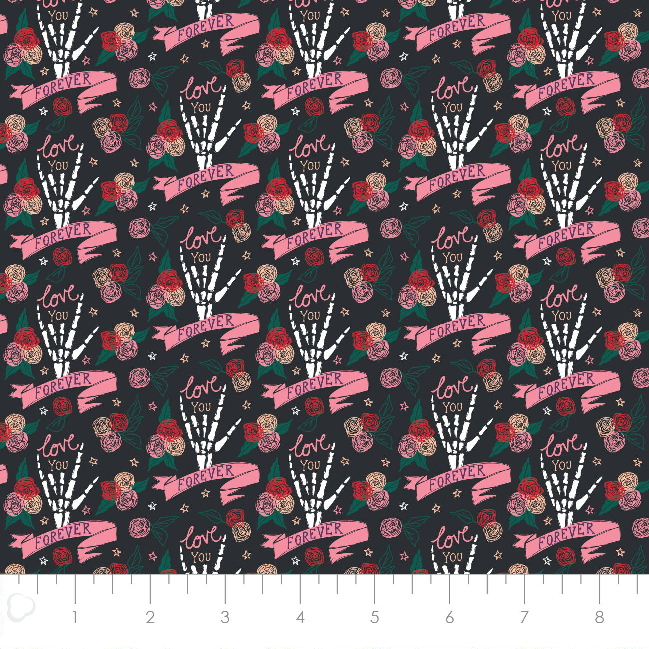 Love You Forever - Character Valentines Cotton Print Fabric - per half metre