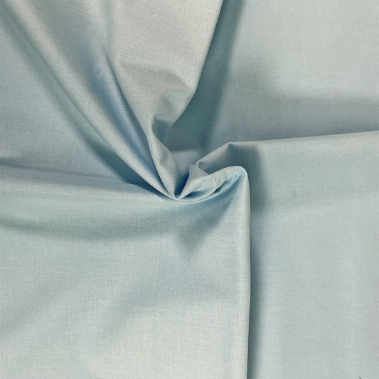 Sky Blue - Organic Premium Solid Cotton Fabric - End of Bolt 145cm