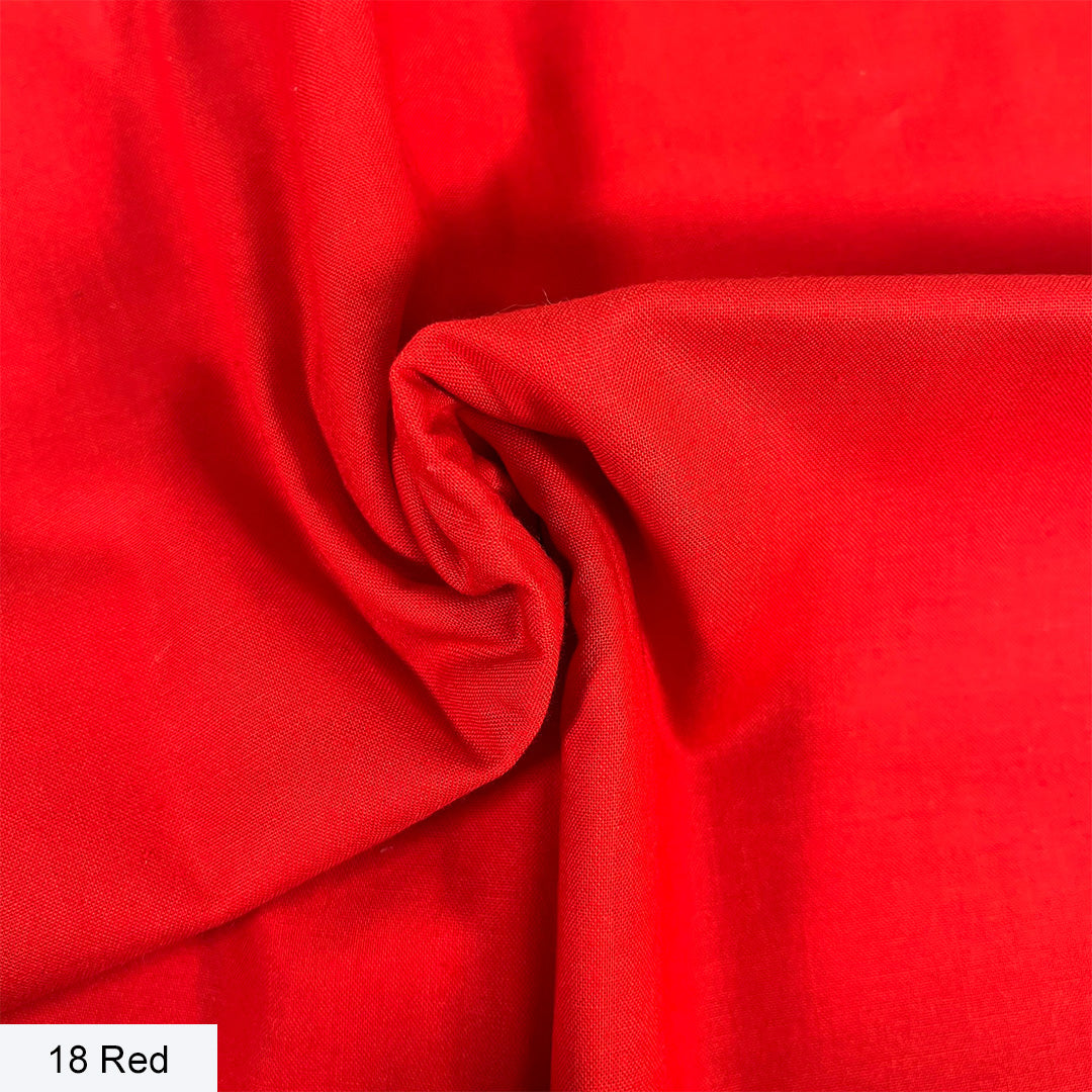 Red - Organic Premium Solid Cotton Fabric - per half metre