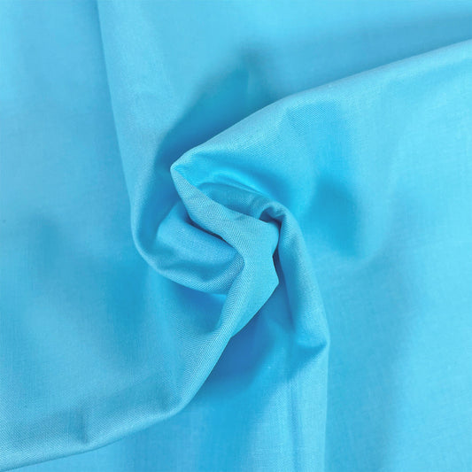 Turquoise - Organic Premium Solid Cotton Fabric - End of Bolt 75cm