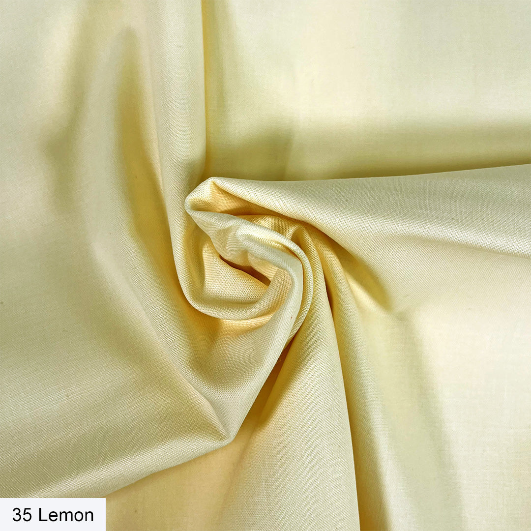 Lemon - Organic Premium Solid Cotton Fabric - End of Bolt 110cm