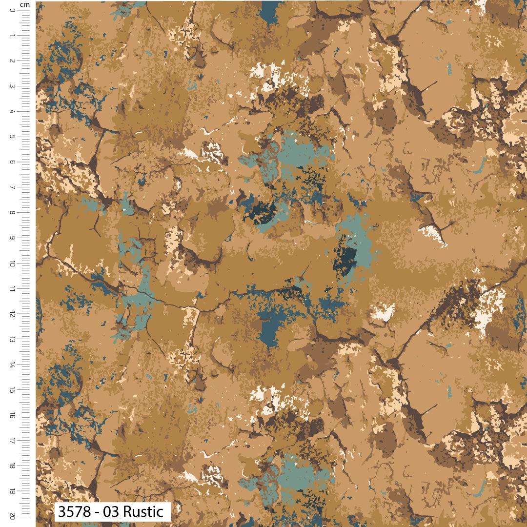 Rustic - Lavish Layers Cotton Print Fabric - per half metre