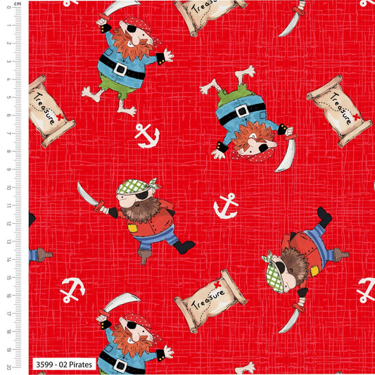Pirates - Ship Ahoy Cotton Print Fabric - per half metre
