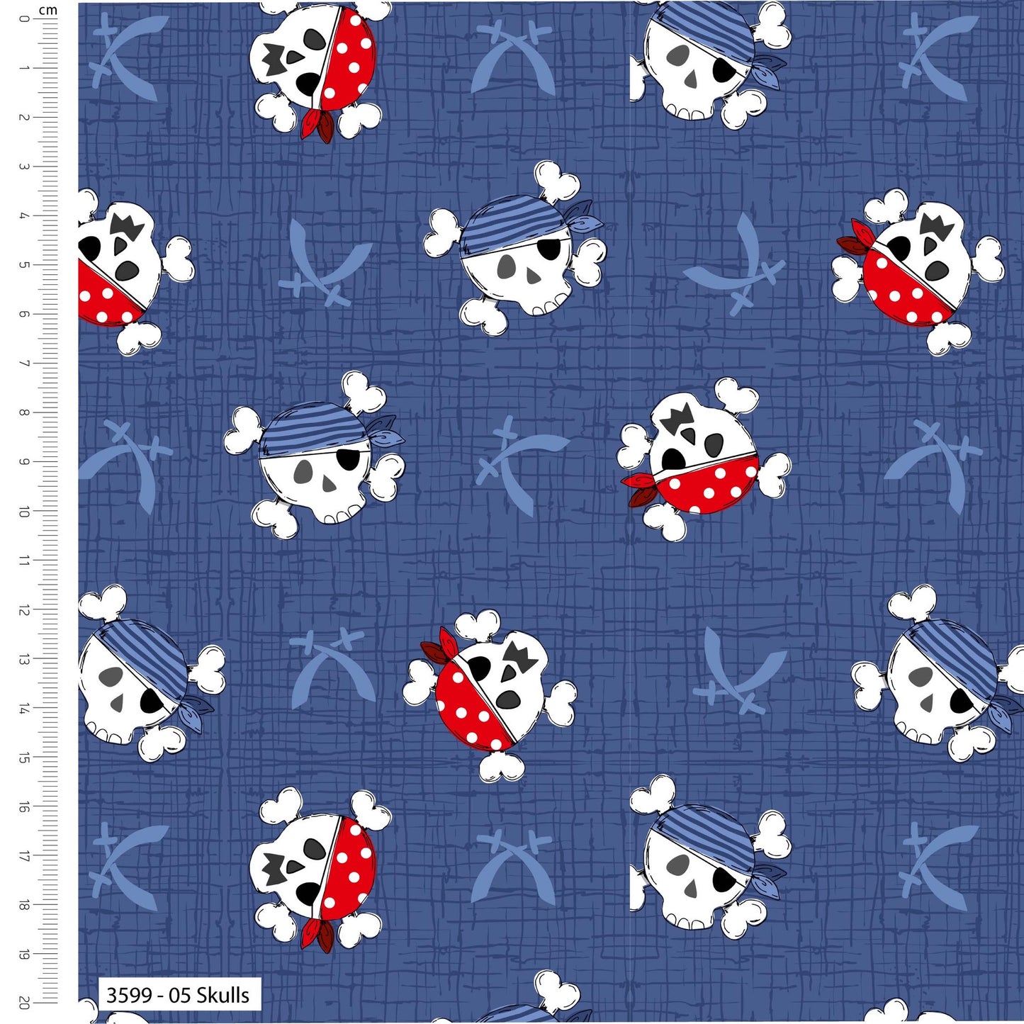 Skulls - Ship Ahoy Cotton Print Fabric - per half metre