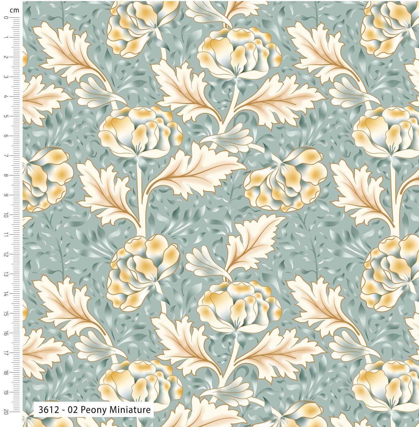 Peony Miniature - Morris' Muses V&A Cotton Print Fabric - per half metre
