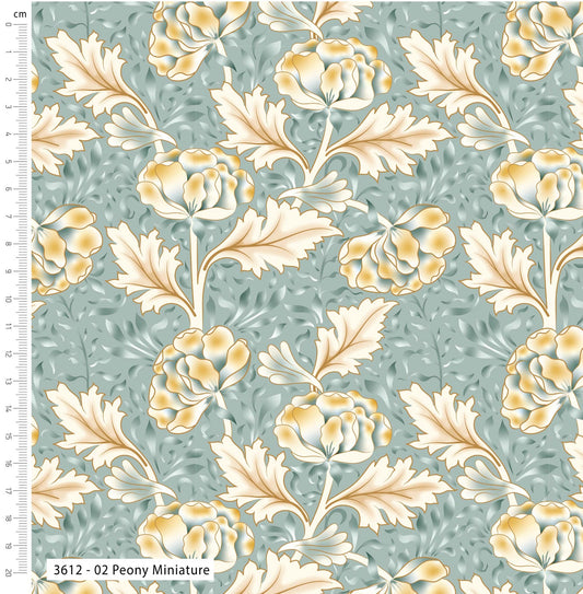 Peony Miniature - Morris' Muses V&A Cotton Print Fabric - per half metre