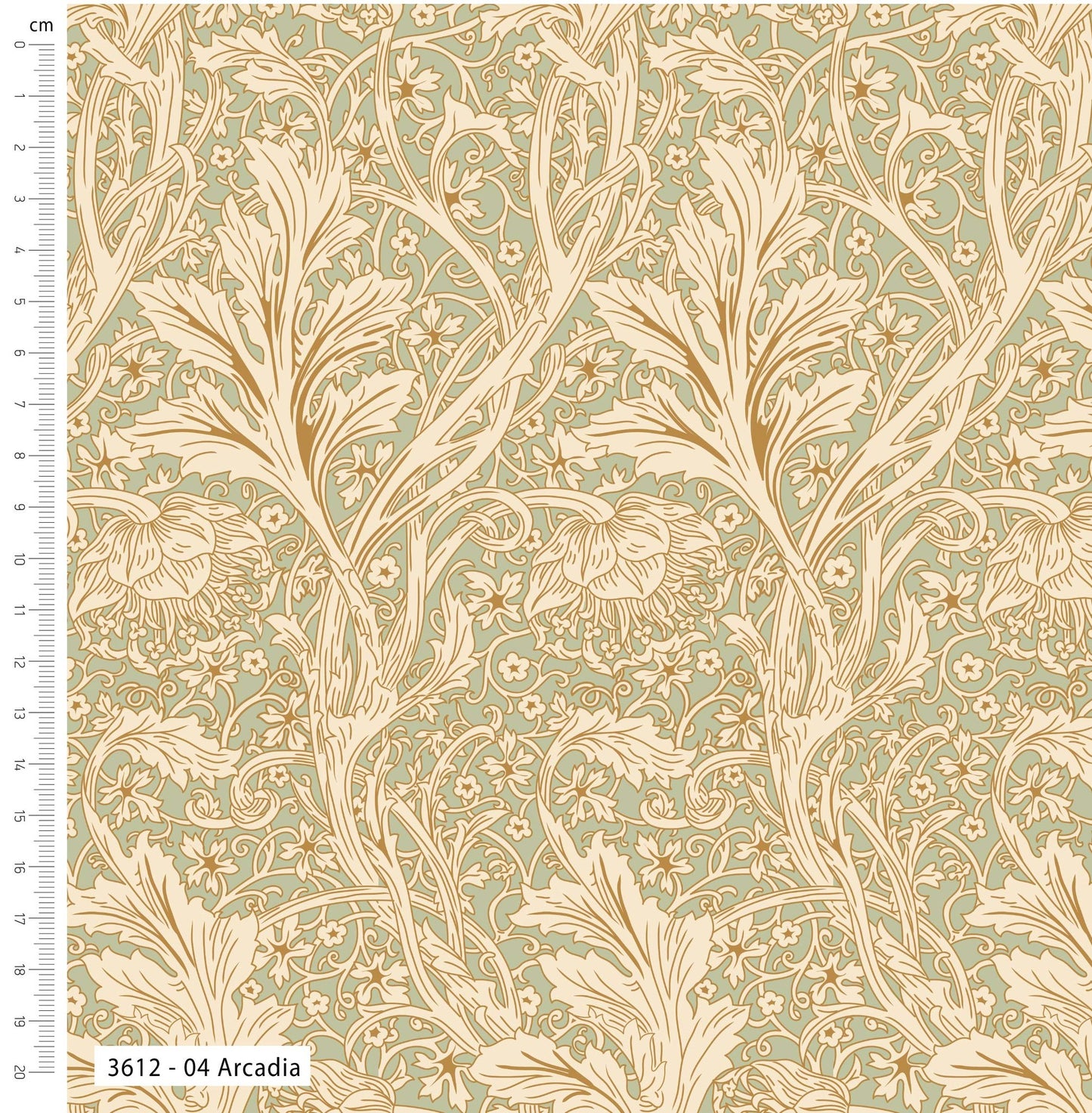 Arcadia - Morris' Muses V&A Cotton Print Fabric - per half metre