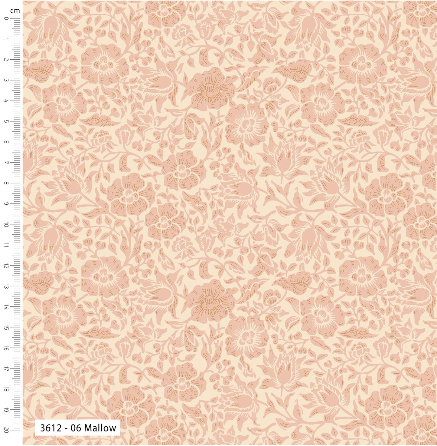 Mallow - Morris' Muses V&A Cotton Print Fabric - per half metre