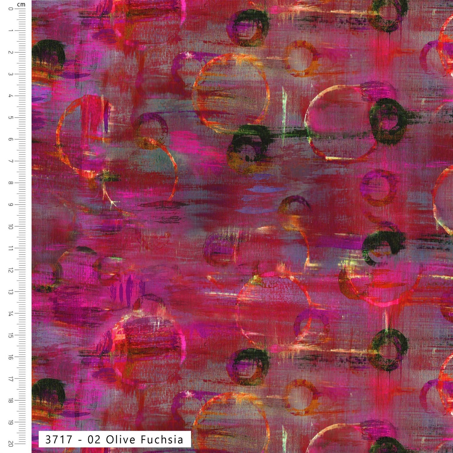 Olive Fuchsia - Layers of Time Cotton Print Fabric - per half metre