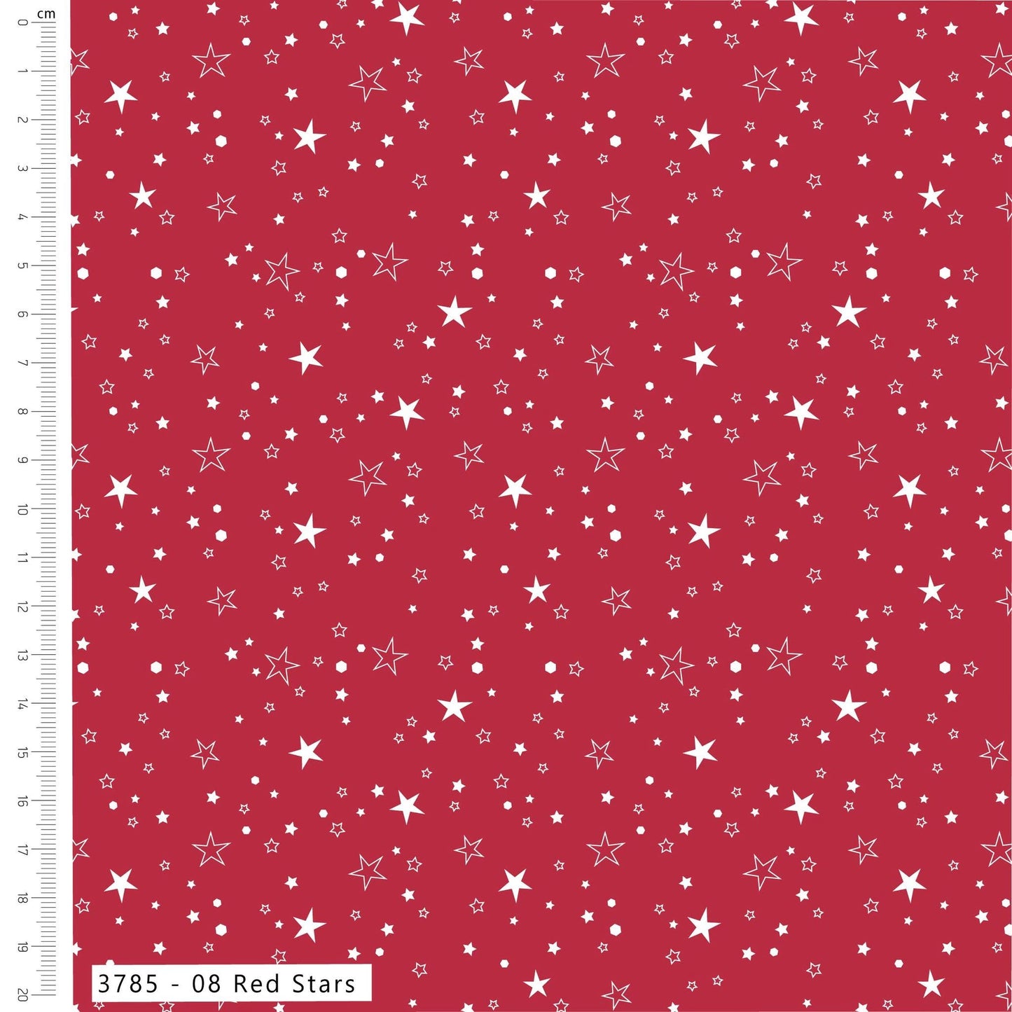 Red Stars - Holly Jolly Patch Cotton Print Fabric - per half metre