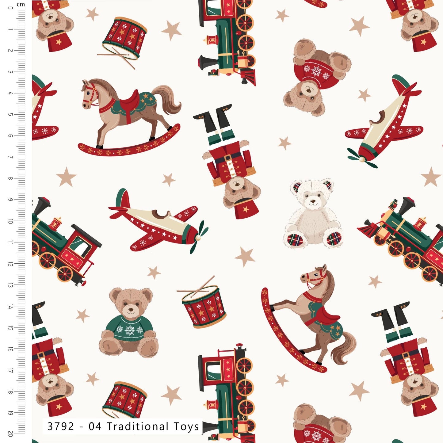 Traditional Toys - Christmas Toybox Cotton Print Fabric - per half metre