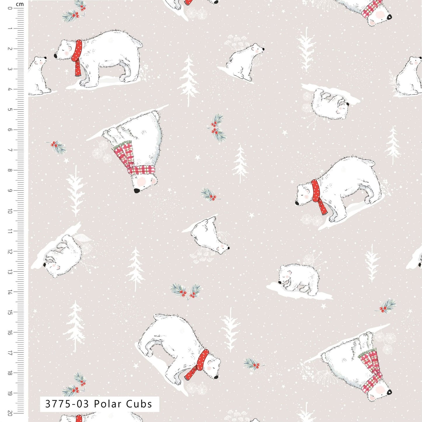 Polar Cubs - A Roar A Frost Cotton Print Fabric - per half metre