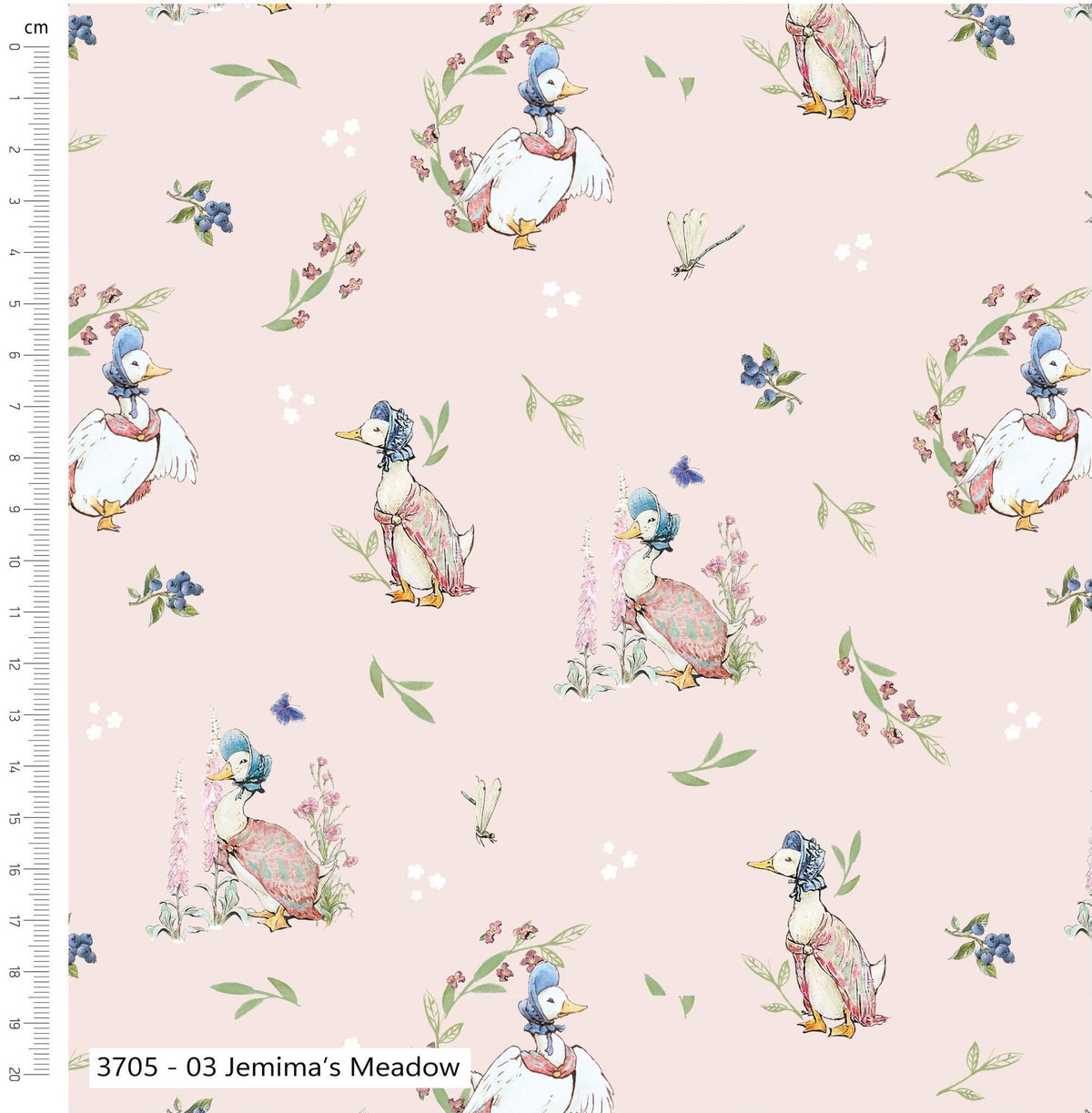 Jemima - Tales of the Burrow Cotton Print Fabric - per half metre