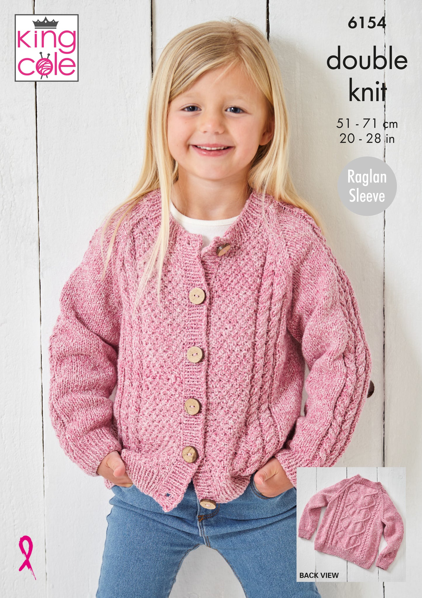 King Cole Pattern 6154 Sweater & Cardigan Knitted in Simply Denim DK