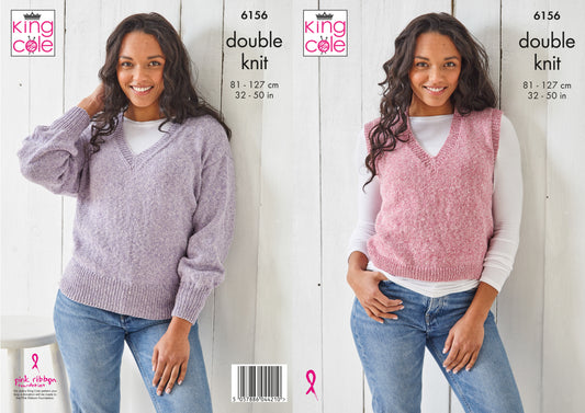 King Cole Pattern 6156 Tank Top and Sweater in Simply Denim DK