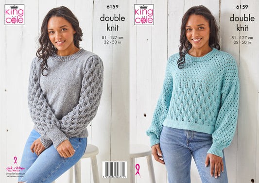 King Cole Pattern 6159 Sweaters Knitted in Simply Denim DK