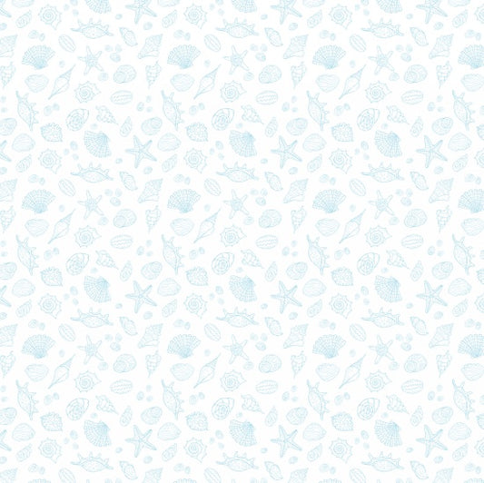 Shells - Beach Vista Cotton Print Fabric - per half metre
