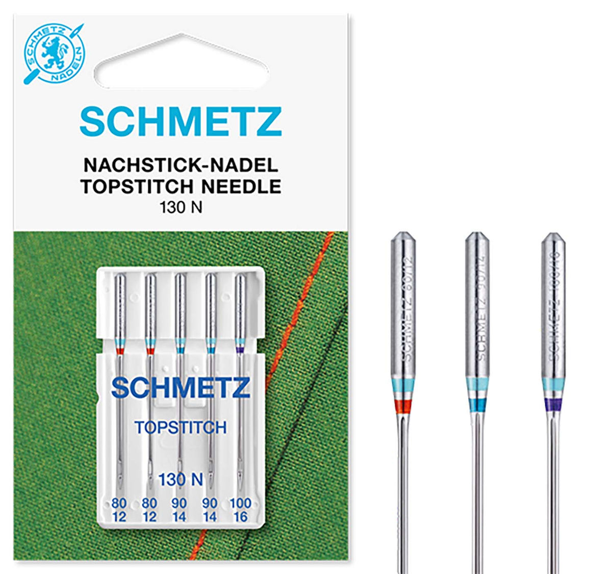 Top-stitch Assorted: 80(12)-100(16) - Schmetz Sewing Machine Needles - 5pk