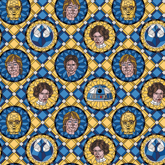 Rebel Empire - Star Wars Stained Glass Cotton Print Fabric - per half metre