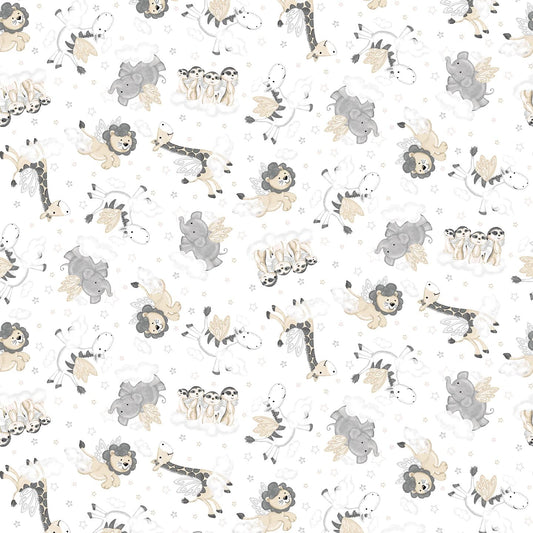 Tossed Animals - Moonlit Dreams Cotton Print Fabric - per half metre