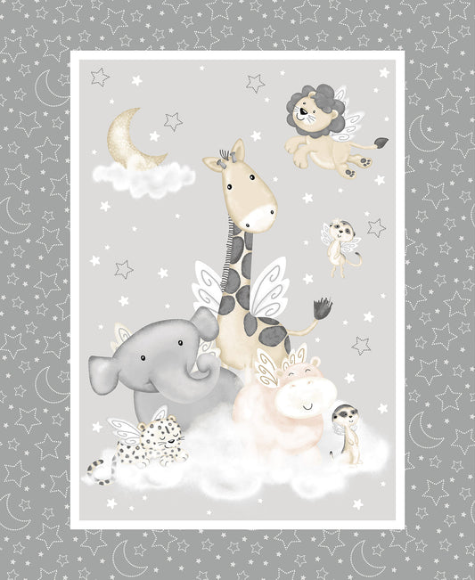 Animal Group - Moonlit Dreams Cotton Print Fabric - per panel