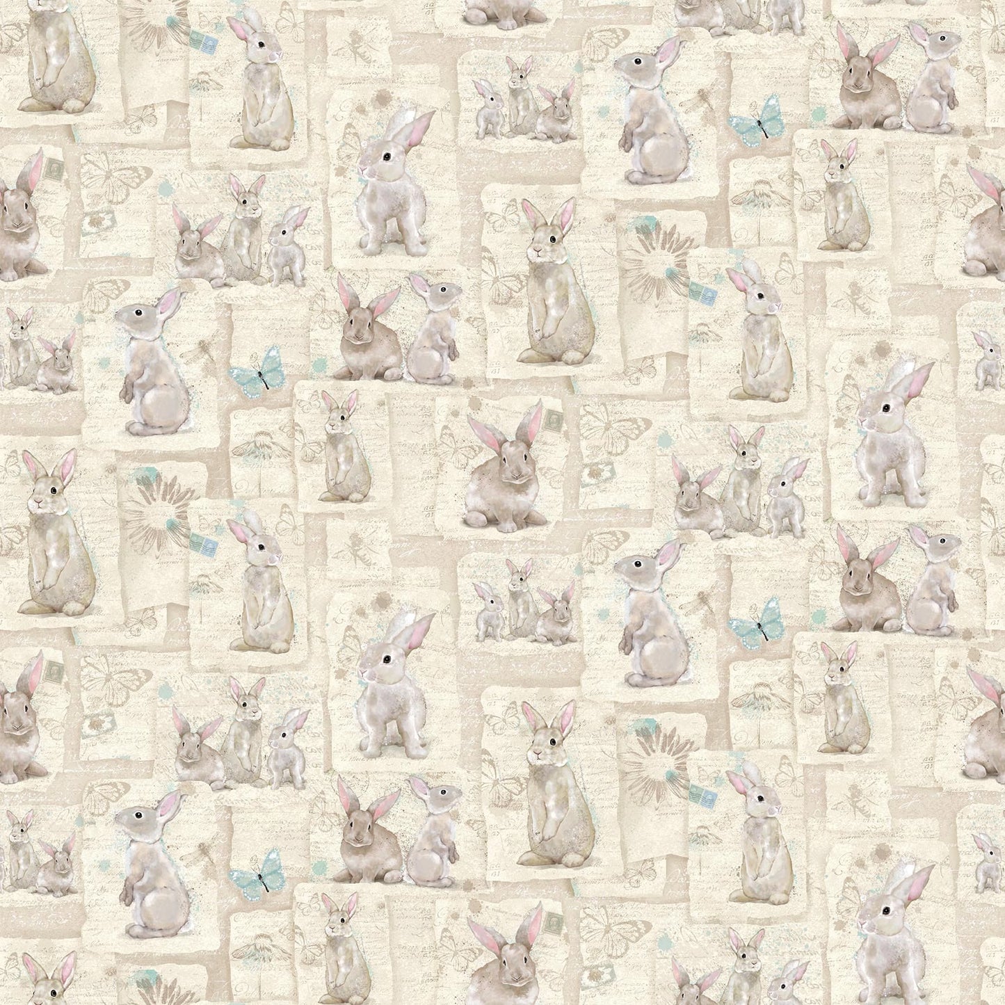 Patch Work Collage - Bella Bunnies Cotton Print Fabric - per half metre