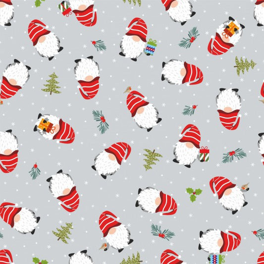 Christmas Gonks Cotton Print Fabric - per half metre