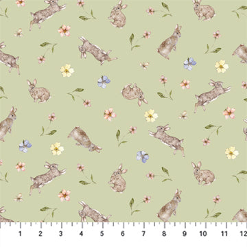 Bunnies - Heavenly Hedgerow Cotton Print Fabric - per half metre