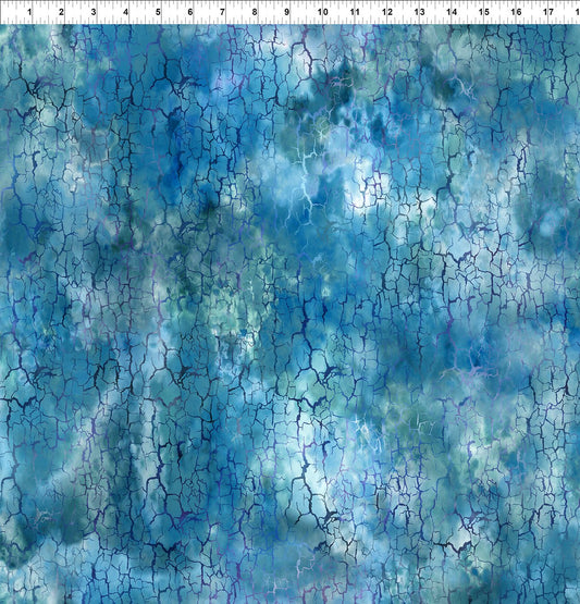 Blue Crackle - Haven Cotton Print Fabric - per half metre