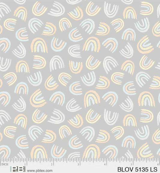 Rainbow Toss - Bunny Love Cotton Print Fabric - per half metre