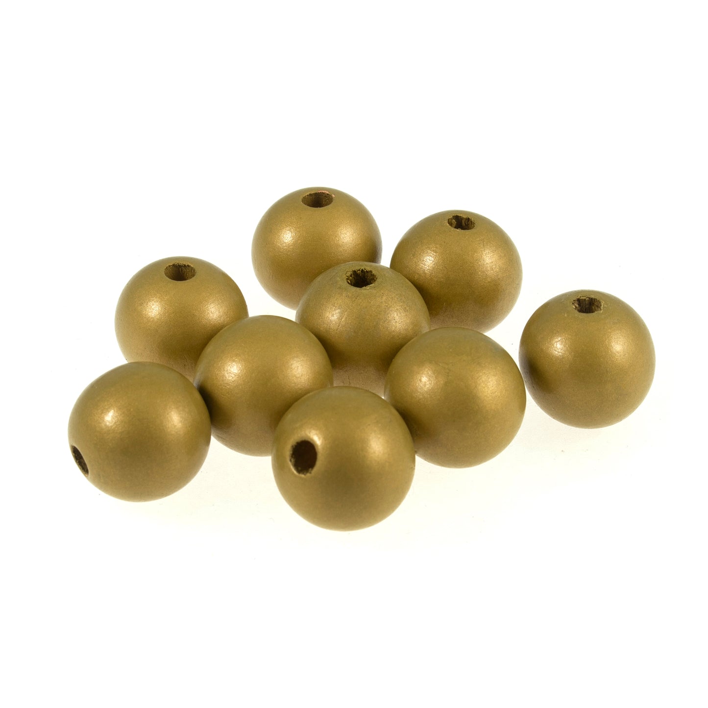 25mm Gold Wooden Beads