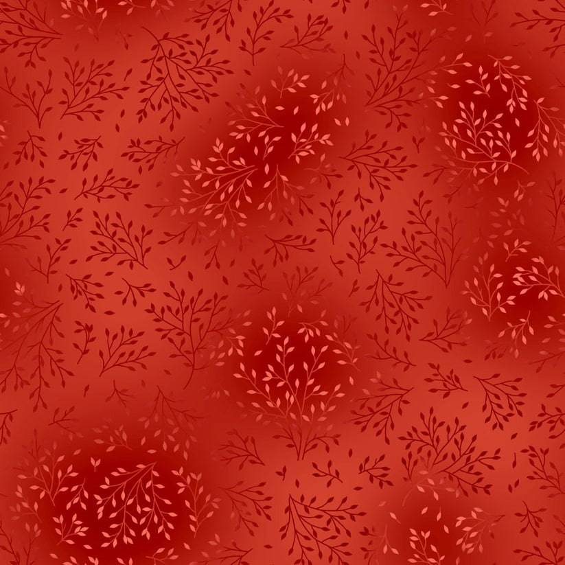 Red 8 - Fin Fabrics Bloom & Blend Cotton Print Fabric - per half metre