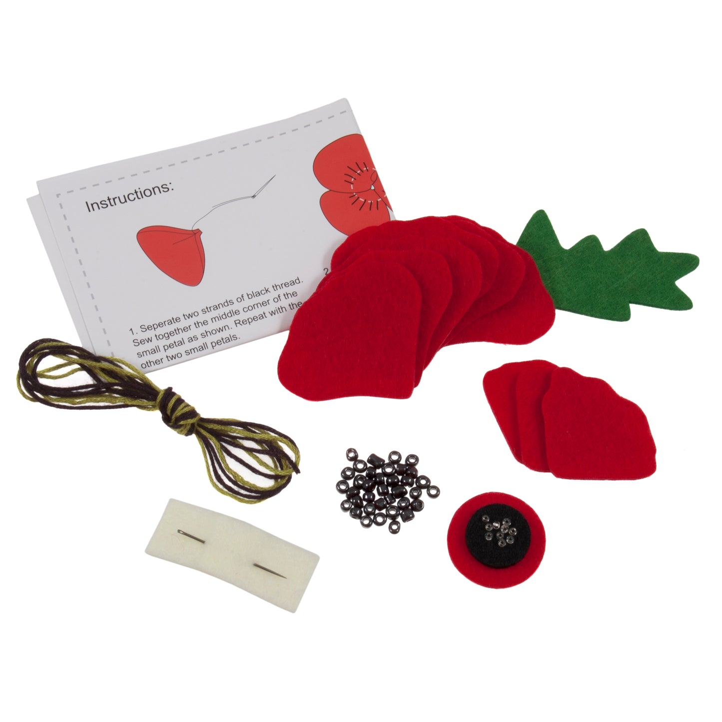 Poppy Brooch - Felt Decoration Kit