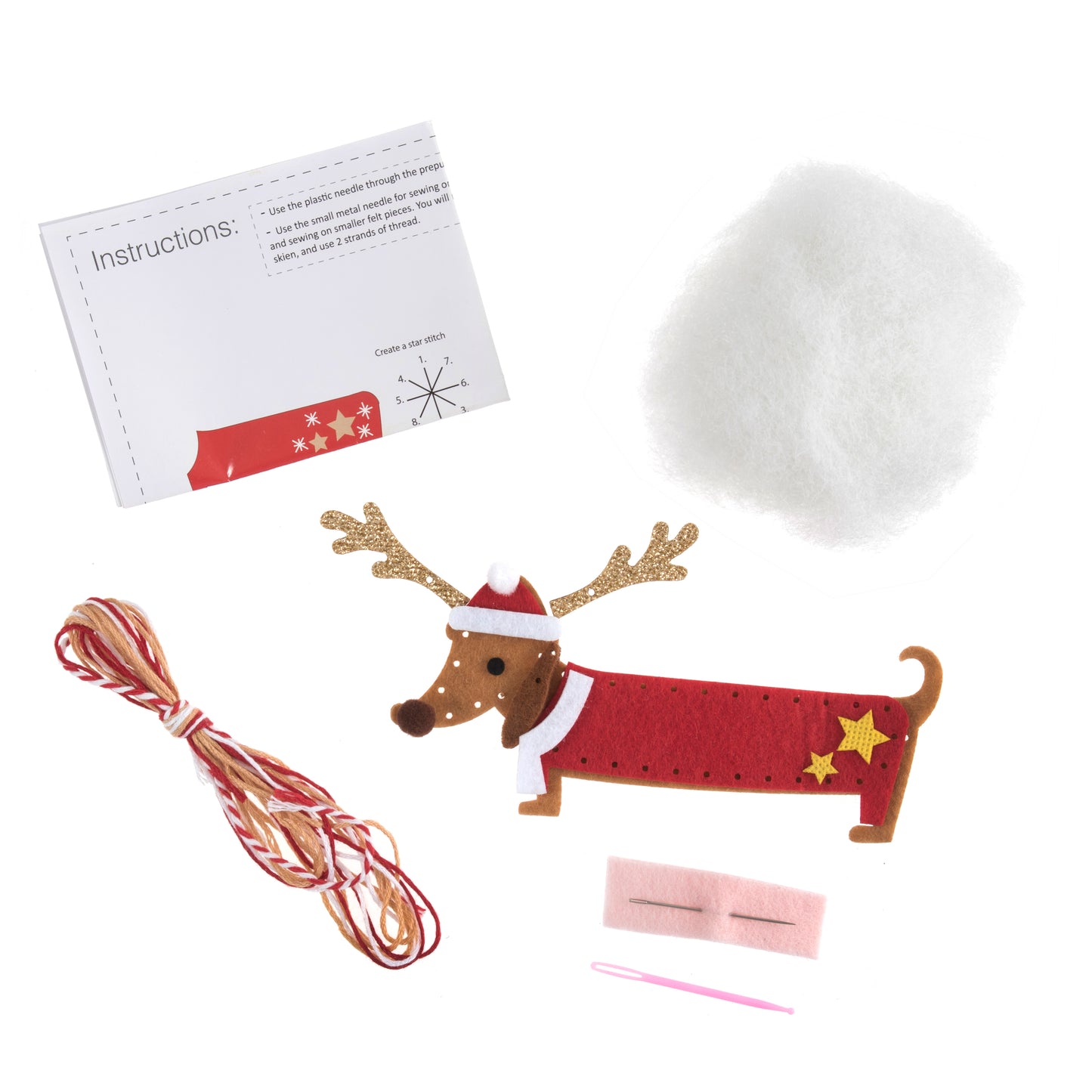 Festive Dachshund - Christmas Felt Decoration Kit